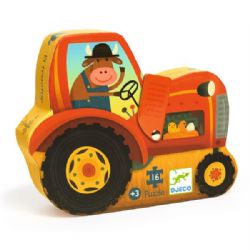 JC25 DJECO CASSE-TÊTE SILHOUETTE 16 PIÈCES - TRACTEUR #DJ07275